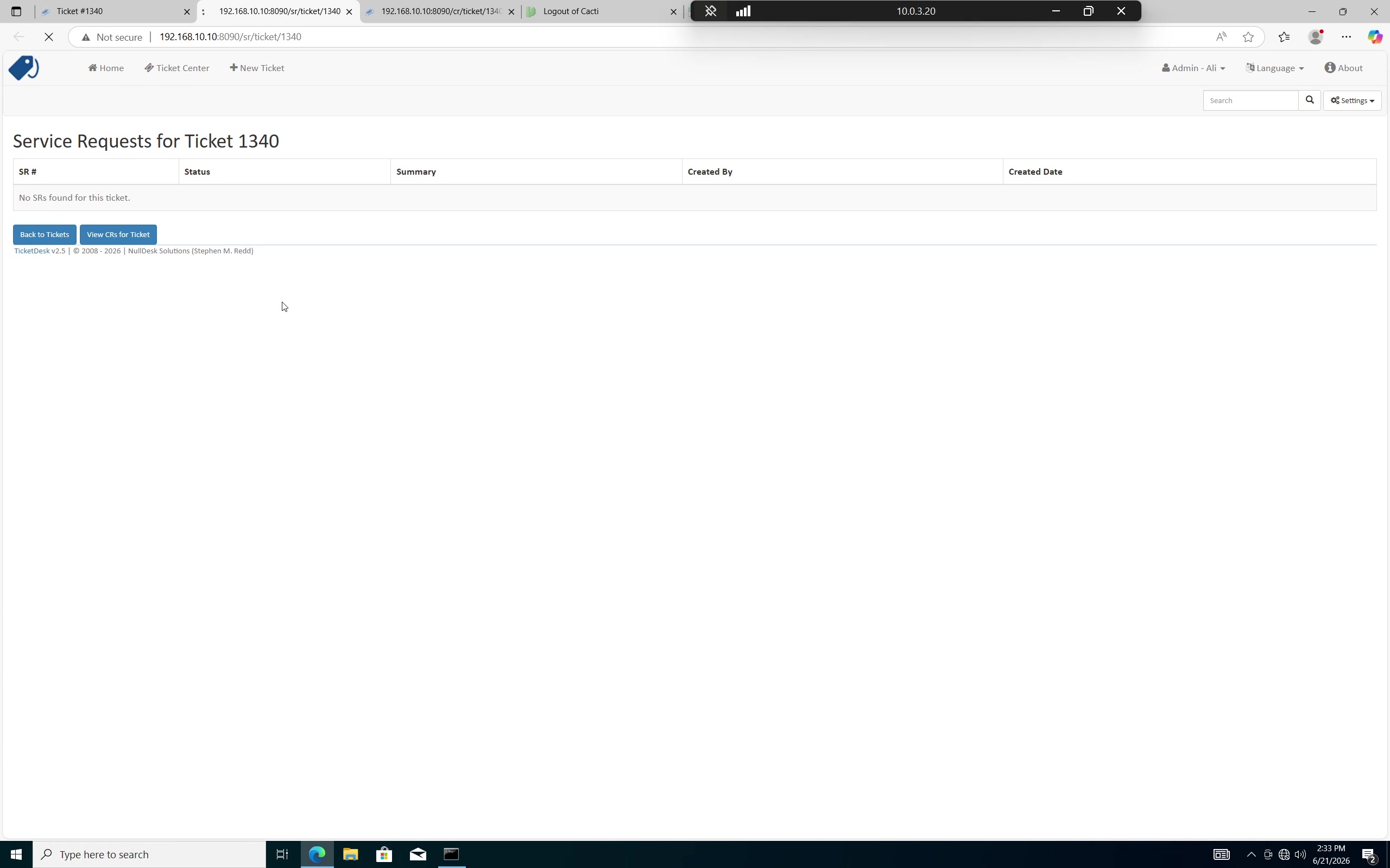 Incident diagnosed before service request is created